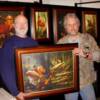 Artist Andrew Knez Jr. (left) and  Editor/Webmaster of O.W.R. Publications, Steve Els, picking up his  Limited Edition, Artist Proof Print, "Priming The Pan"... OWR-CSA Show 2009
